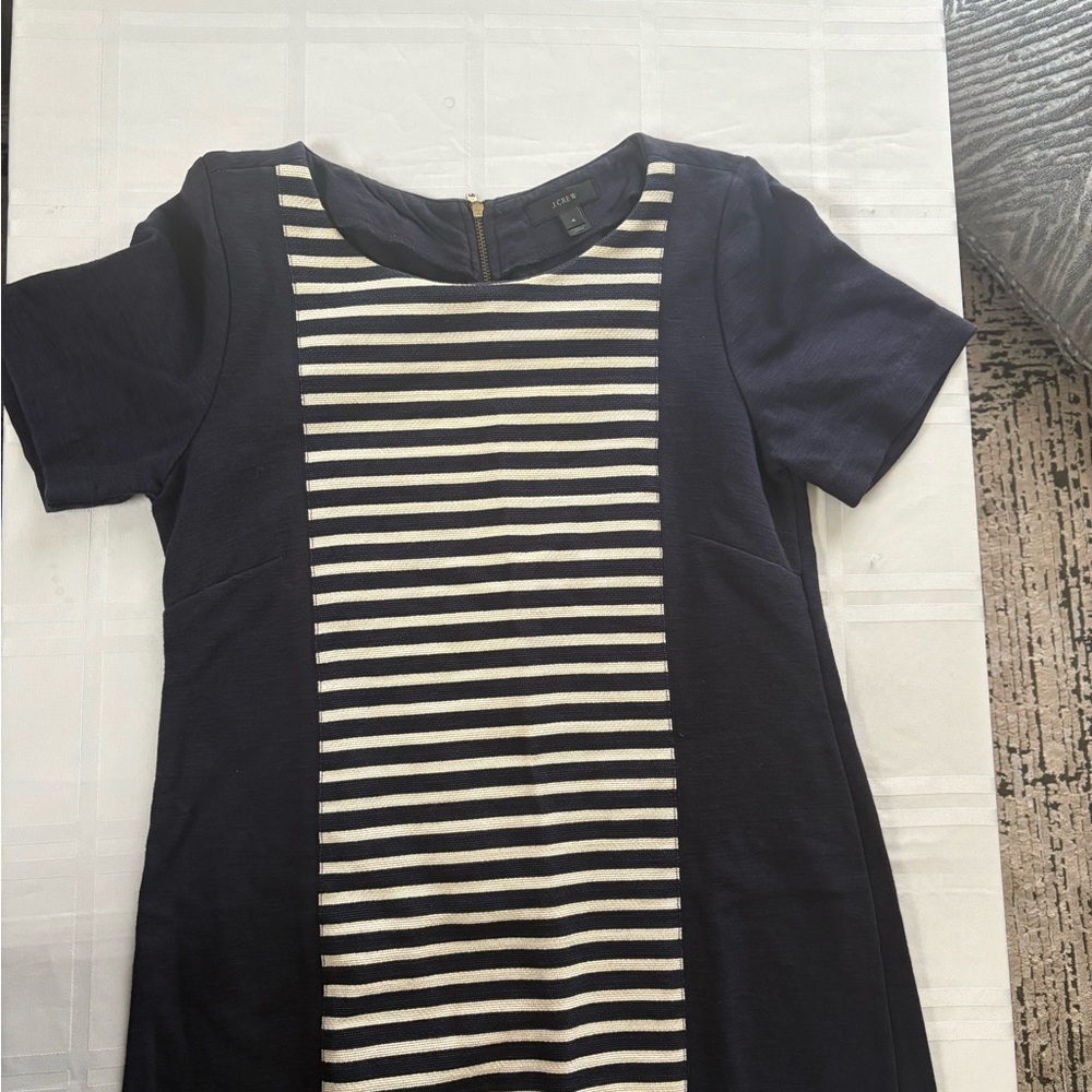 J. Crew navy bleu and white Sheath Midi Dress for Work - Picture 7 of 7